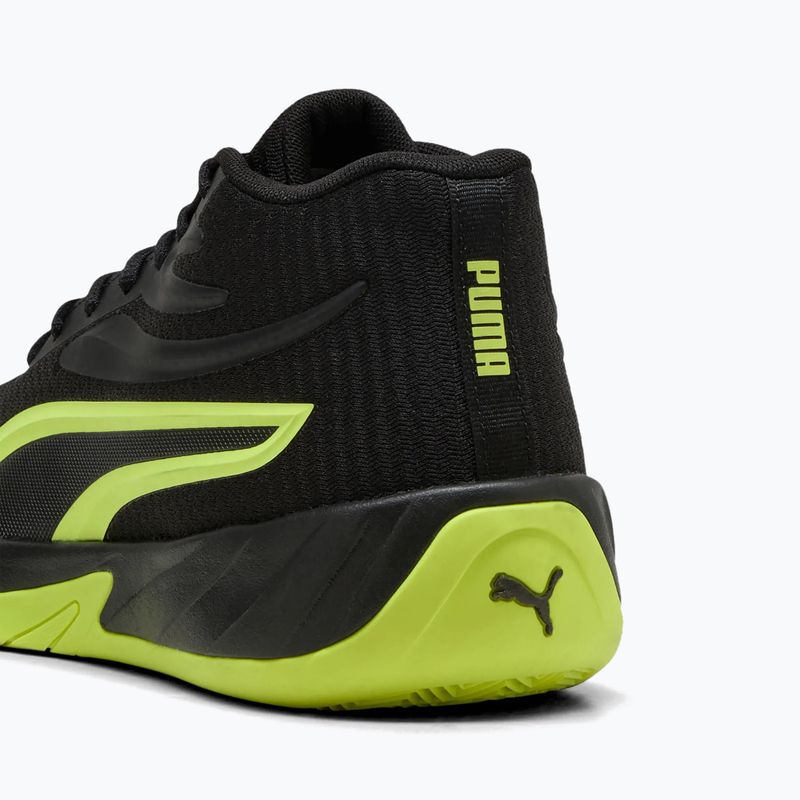 Férfi kosárlabda cipő PUMA Court Pro puma black/electric lime 6