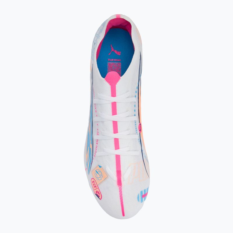 Futballcipő PUMA Ultra 5 Match Vol. Up FG/AG puma white/luminous blue 5