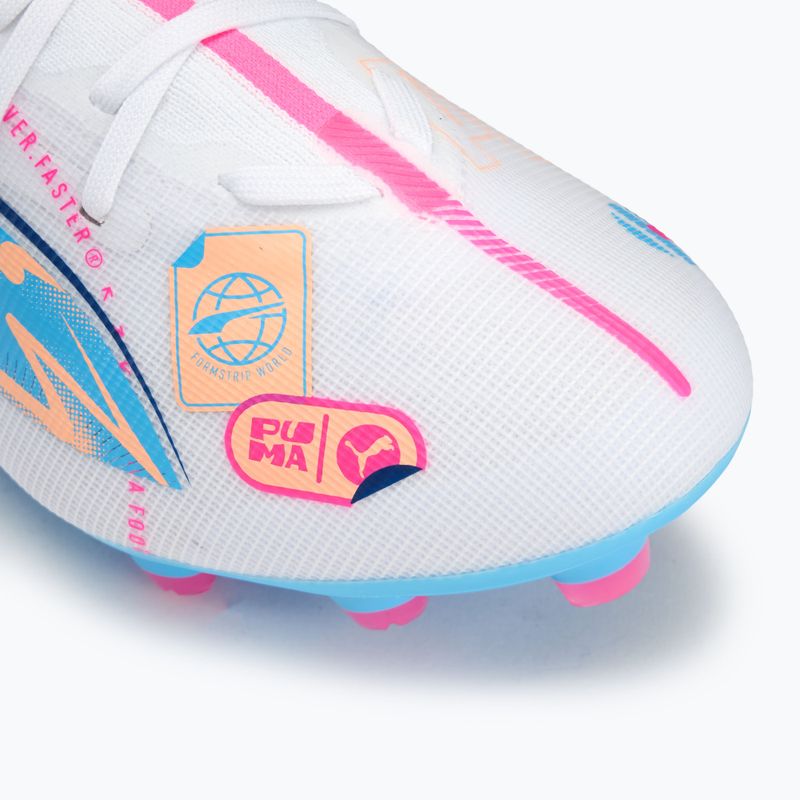 Futballcipő PUMA Ultra 5 Match Vol. Up FG/AG puma white/luminous blue 7