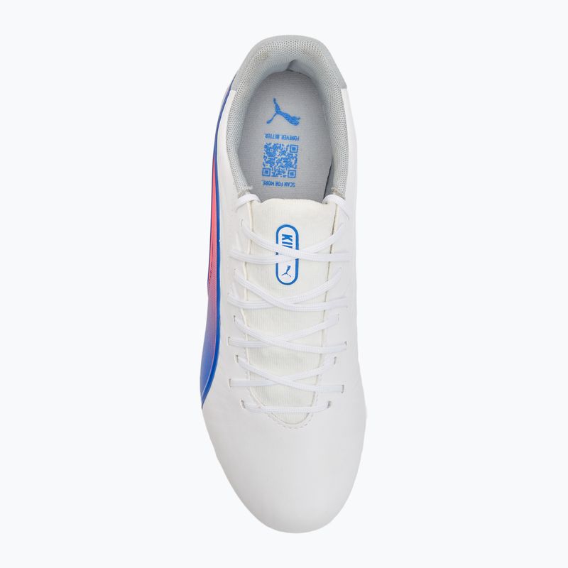 PUMA King Match FG/AG futballcipő puma fehér/kékmáz/szürke/szürke/szürkés fényű futballcipő puma white/bluemazing/flat light grey/sunset glow 5