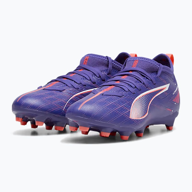 PUMA Ultra 5 Match FG/AG Jr gyermek labdarúgócipő lapis lazuli/puma fehér/naplemente fénye 8