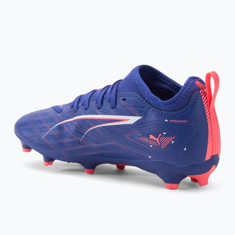 PUMA Ultra 5 Match FG/AG Jr gyermek labdarúgócipő lapis lazuli/puma fehér/naplemente fénye 3