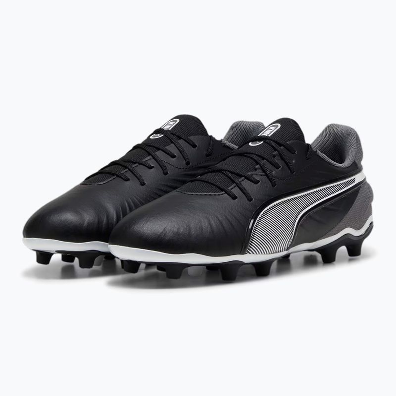 PUMA King Match FG/AG Jr gyermek focicipő puma fekete/puma fehér/hűvös sötétszürke 8