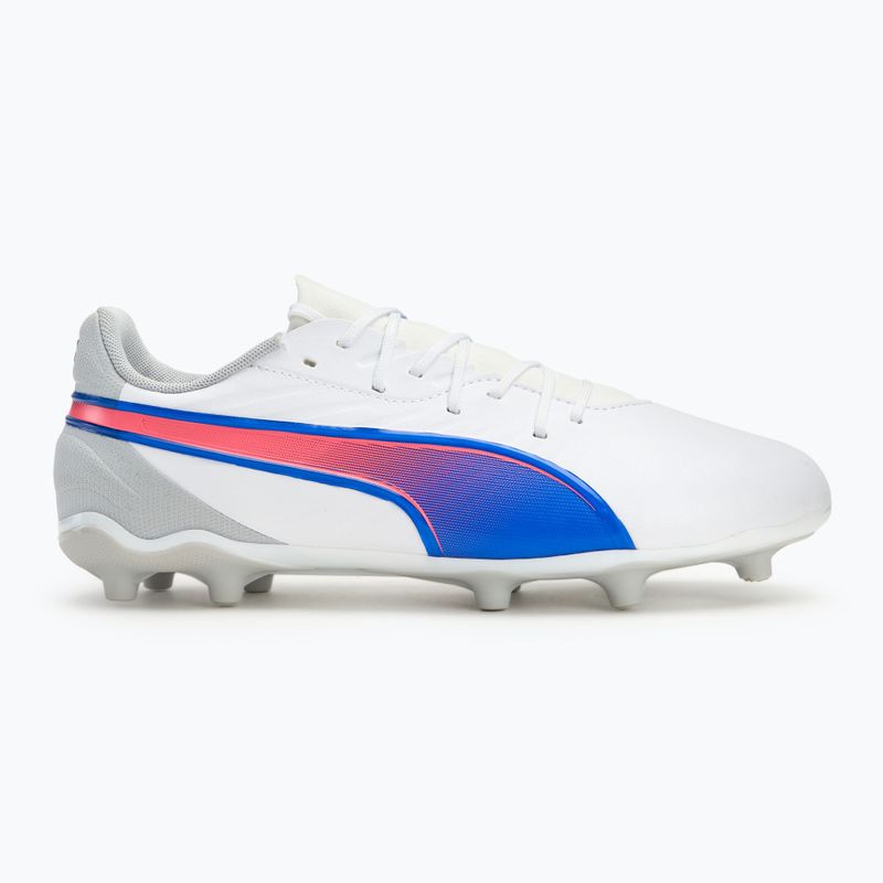 PUMA King Match FG/AG Jr gyermek futballcipő puma fehér/kékmáz/szürke/szürke/szürkés fényű gyermek focicipő 2