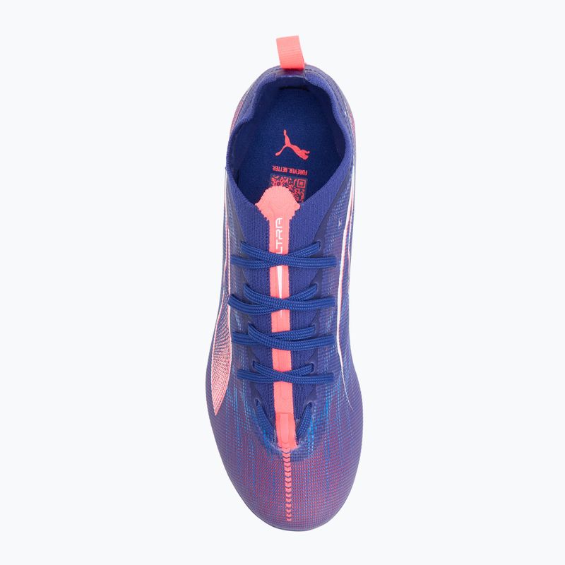 PUMA Ultra 5 Pro FG/AG Jr gyermek labdarúgócipő lapis lazuli/puma fehér/naplemente fénye 5