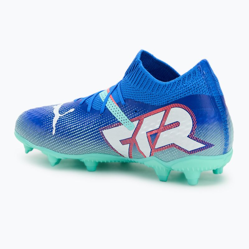 PUMA Future 7 Pro FG/AG Jr gyermek labdarúgócipő kék/fehér/puma/elektromos borsmenta 3