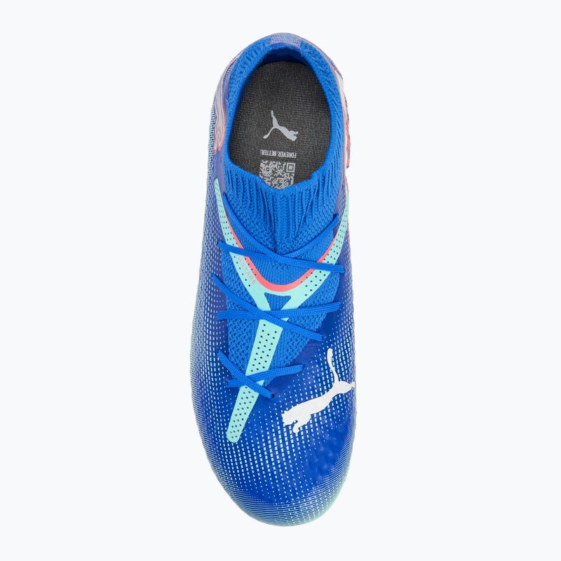 PUMA Future 7 Pro FG/AG Jr gyermek labdarúgócipő kék/fehér/puma/elektromos borsmenta 5
