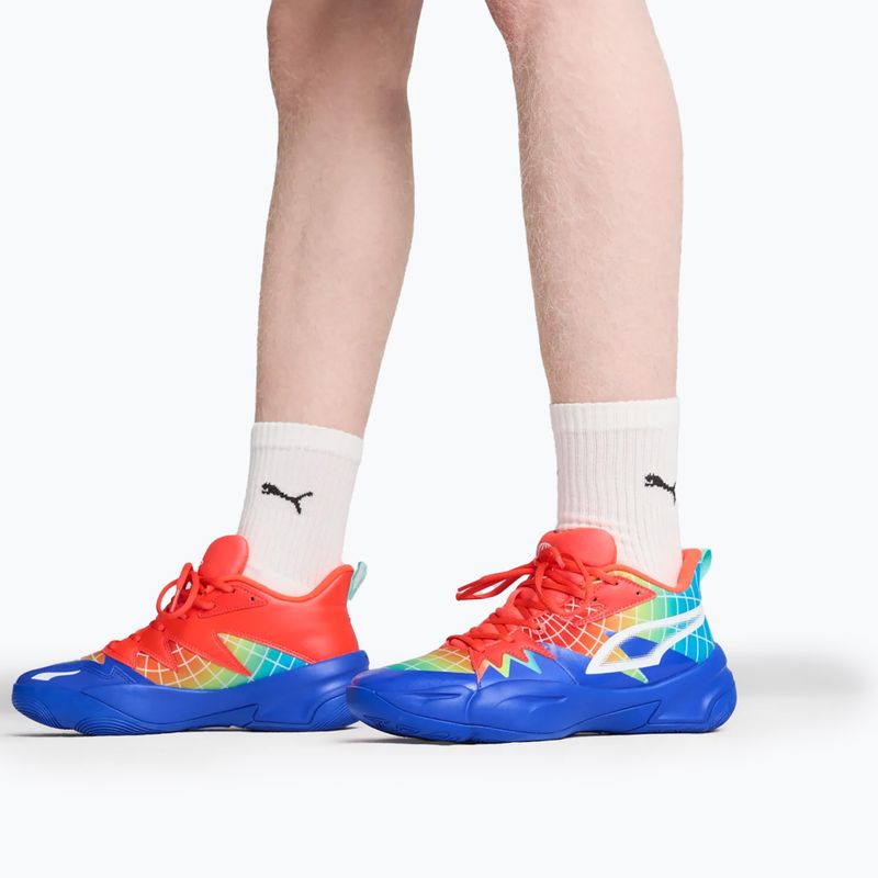 Férfi kosárlabda cipő PUMA Genetics Marcus Smart royal sapphire/red blast 4