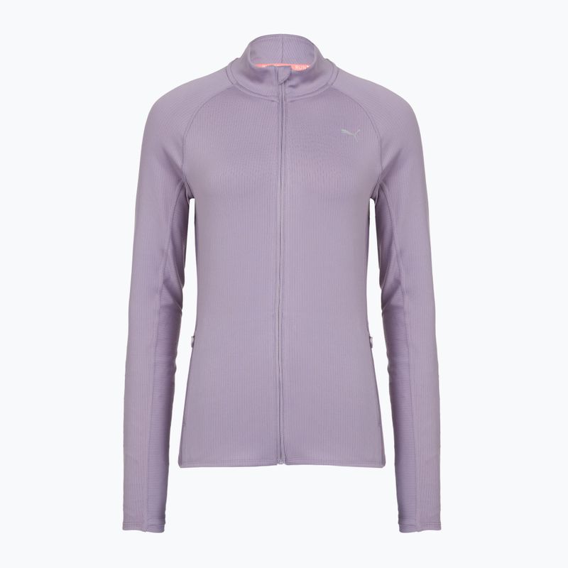 Női futópulóver PUMA Run For Her Ribbed Full Zip pale plum női futópulóver