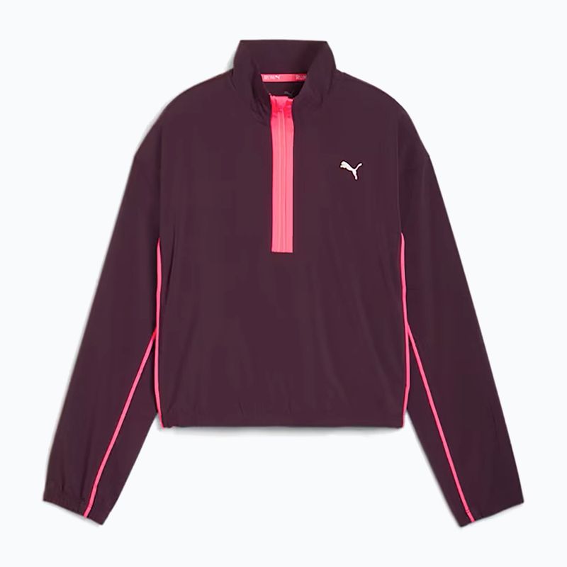 Női futódzseki PUMA Run For Her Fashion Woven 1/2 ZIP éjféli szilva/ naplemente fénye