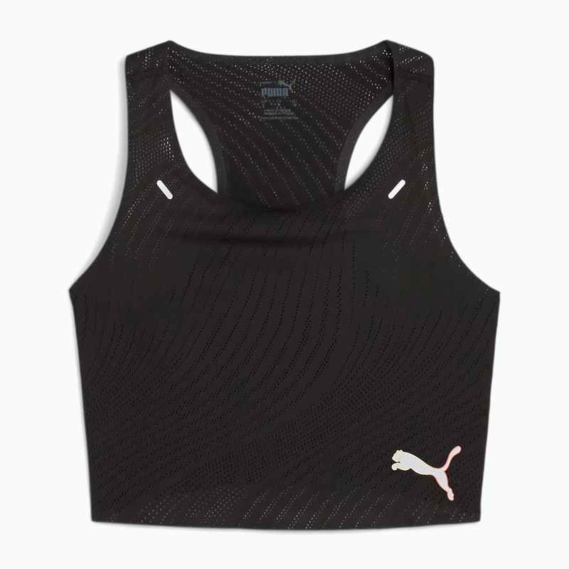 Női futófelső PUMA Run Ultraspun Crop puma fekete/ tűzpirosító puma