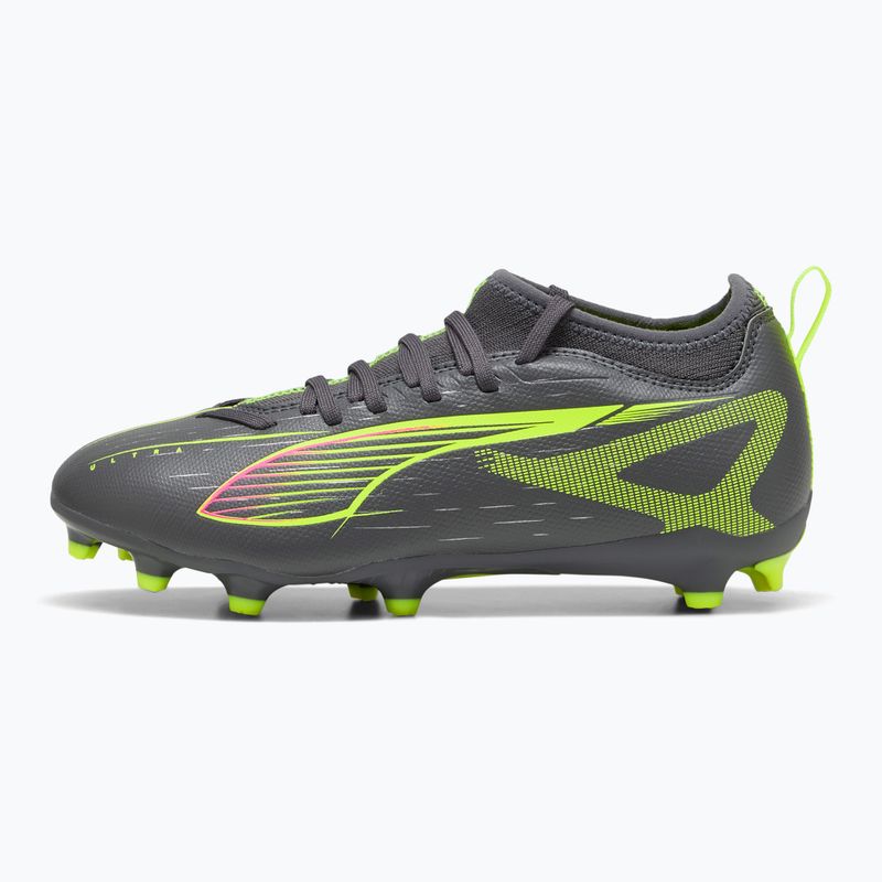 PUMA Ultra 5 Match FG/AG Jr gyermek futballcipő matt öregített ezüst/sárga riasztás/puma öregített ezüst