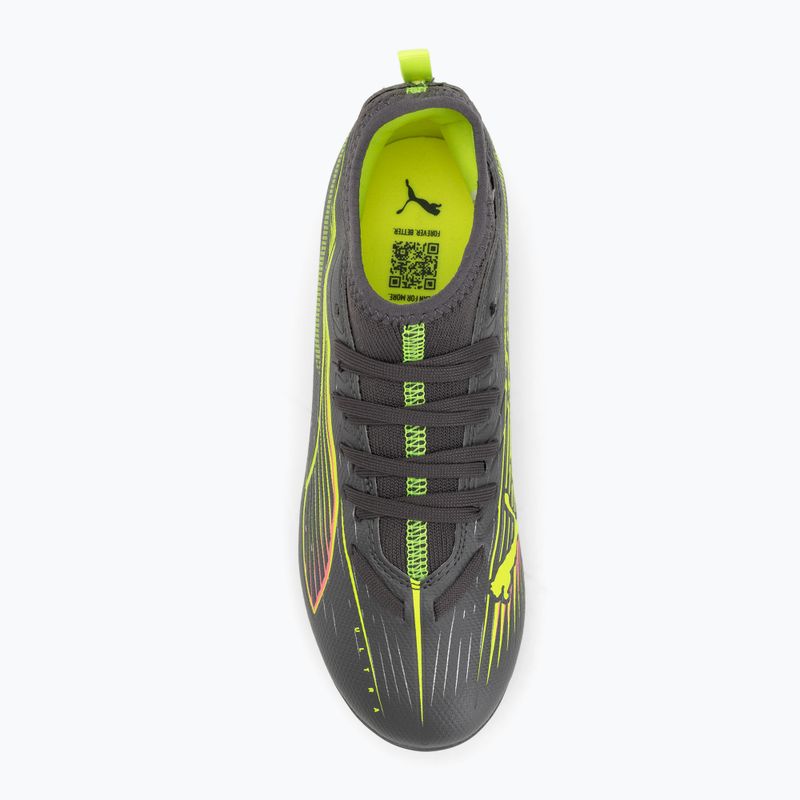 PUMA Ultra 5 Match FG/AG Jr gyermek futballcipő matt öregített ezüst/sárga riasztás/puma öregített ezüst 5
