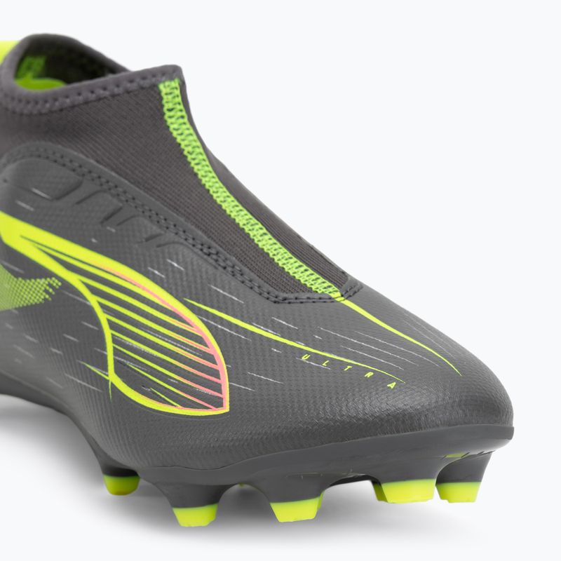 PUMA Ultra 5 Match+ LL FG/AG Jr matt öregedő ezüst/sárga riasztás/puma öregedő ezüst gyermek futballcipő 7