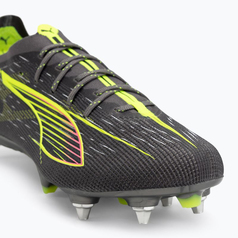 PUMA férfi futballcipő Ultra 5 Ultimate MxSG matt öregedő ezüst/sárga riasztás/sun struck 7