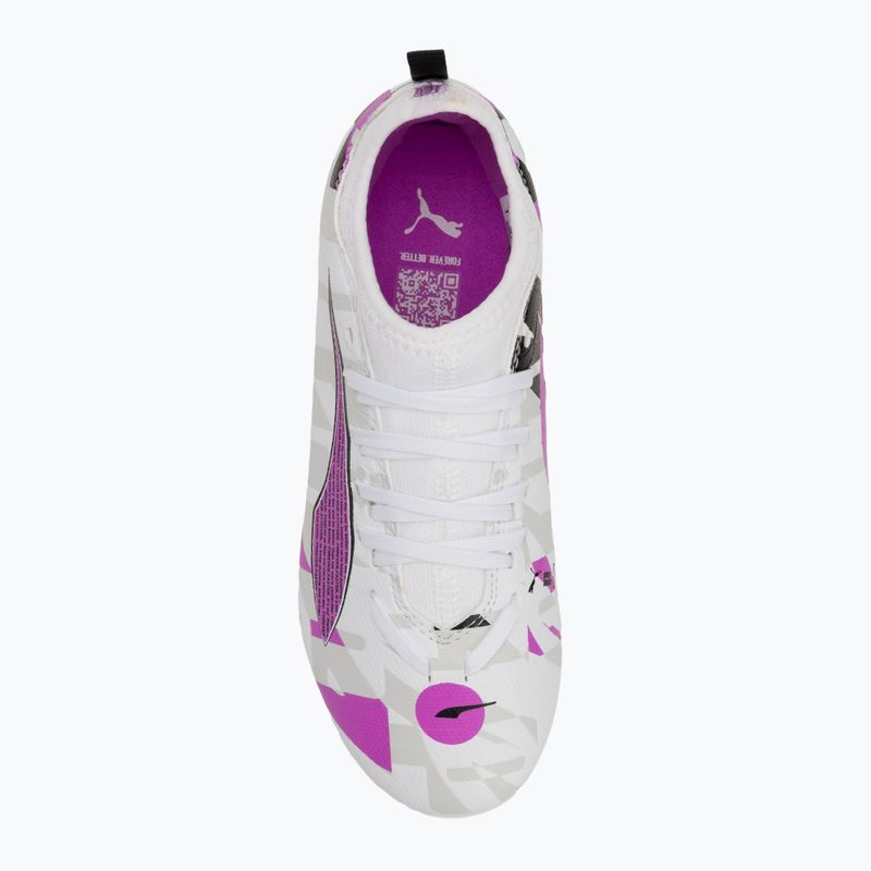 PUMA Ultra 5 Match Forever FG/AG Jr gyermek futballcipő puma fehér/tiszta magenta/tollszürke/puma fekete 5