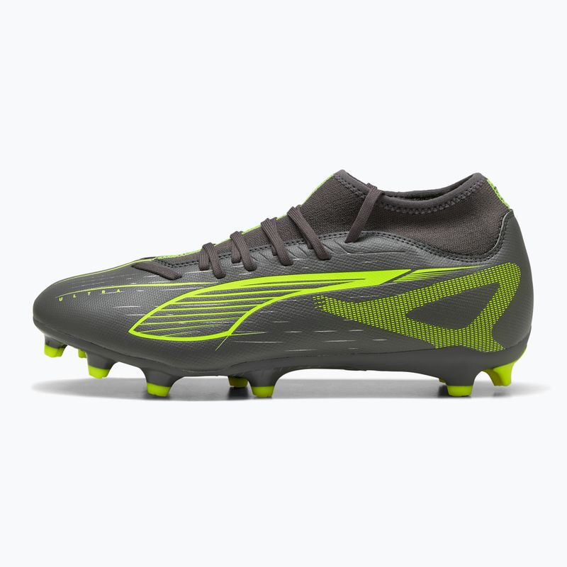 Férfi futballcipő PUMA Ultra 5 Play+ FG/AG matt öregedő ezüst/sárga riasztás/puma öregedő ezüst