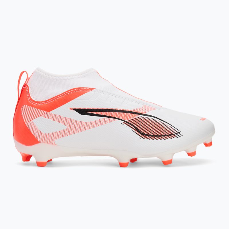 PUMA Ultra 5 Match+ LL FG/AG Jr gyermek labdarúgócipő puma fehér/puma fekete/világító piros 2