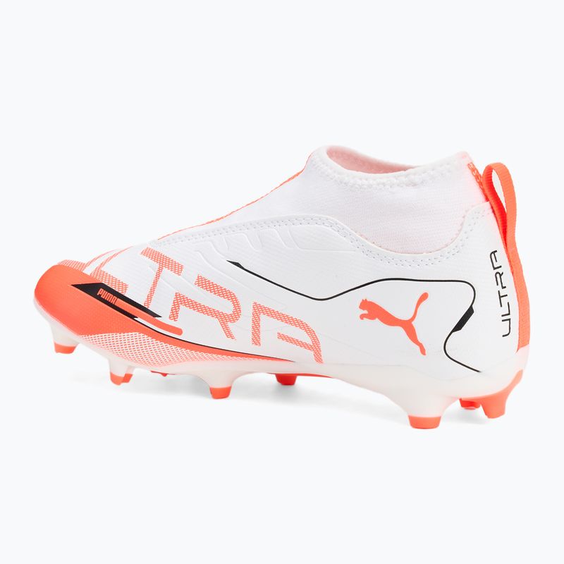 PUMA Ultra 5 Match+ LL FG/AG Jr gyermek labdarúgócipő puma fehér/puma fekete/világító piros 3