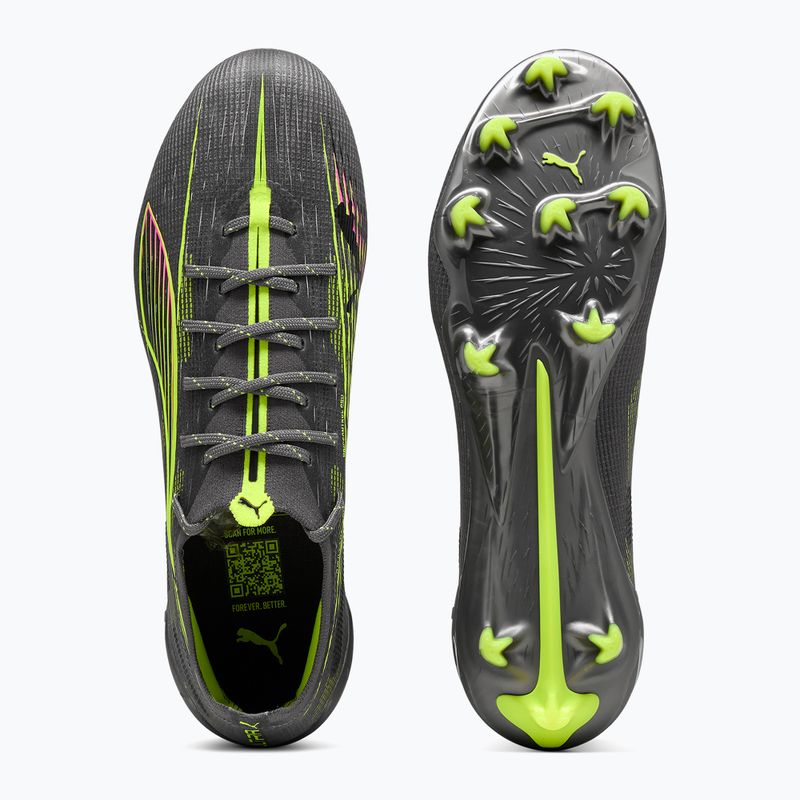 PUMA férfi futballcipő Ultra 5 Ultimate FG matt öregedő ezüst/sárga riasztás/sun struck 3