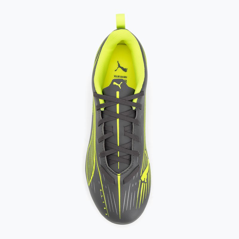 PUMA Ultra 5 Play FG/AG Jr matt öregedő ezüst/sárga riasztás/puma öregedő ezüst gyermek focicipő 5