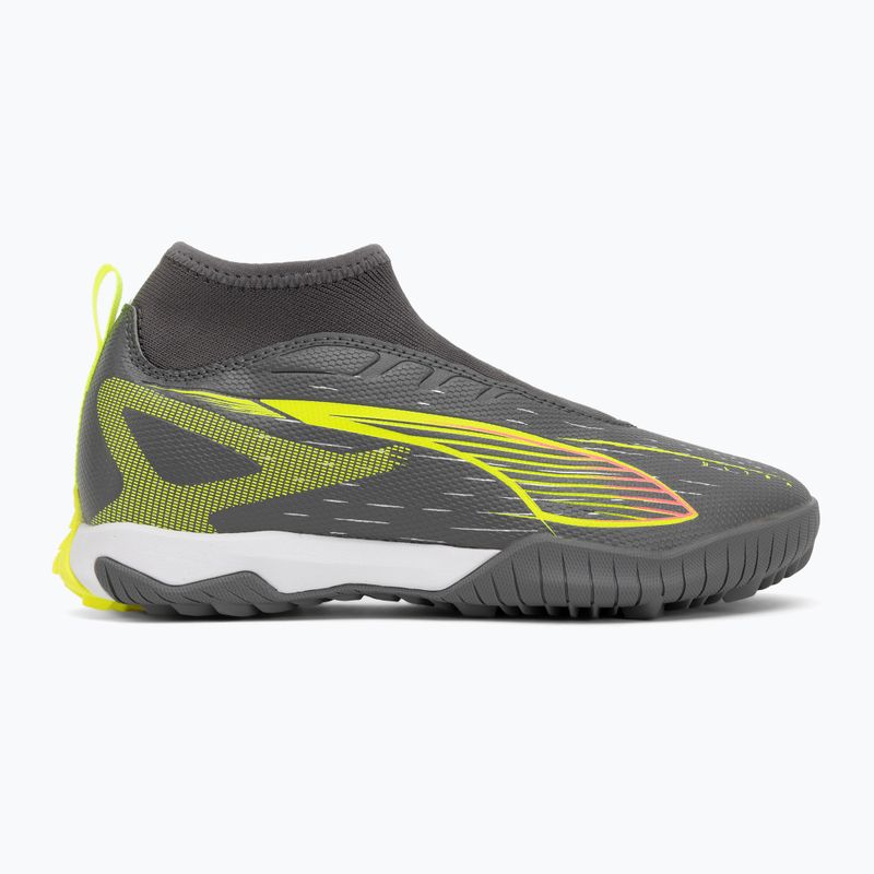PUMA Ultra 5 Match+ LL TT + Mid Jr matt öregedő ezüst/sárga riasztás/puma öregedő ezüst gyermek futballcipő 2