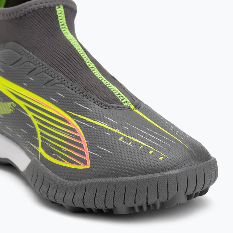 PUMA Ultra 5 Match+ LL TT + Mid Jr matt öregedő ezüst/sárga riasztás/puma öregedő ezüst gyermek futballcipő 7