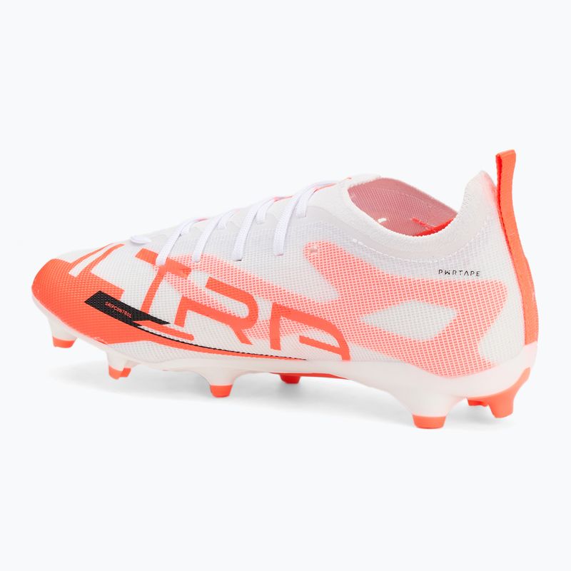 PUMA Ultra 5 Pro FG/AG Jr gyermek futballcipő puma fehér/puma fekete/izzó piros 3