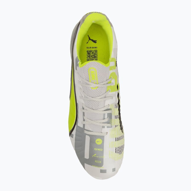PUMA King Ultimate Forever FG/AG férfi futballcipő tollszürke/elektromos lime/puma fehér/fekete világosszürke 5