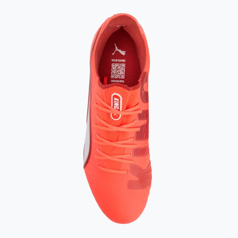 PUMA King Ultimate FG/AG férfi futballcipő izzó piros/puma fehér/piros tűz 5