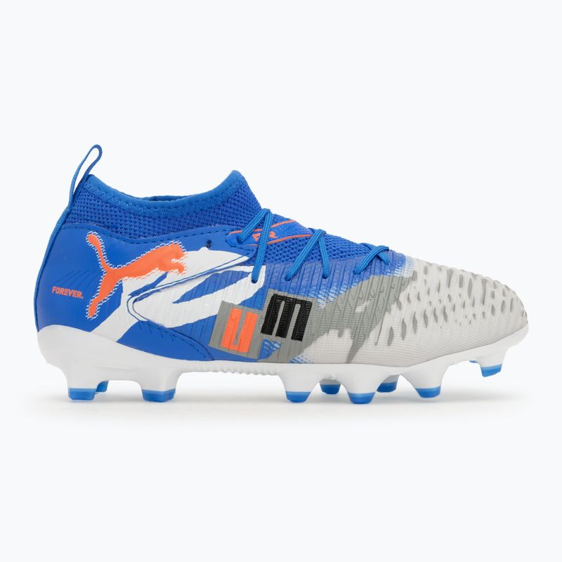 PUMA Future 8 Match Forever FG/AG Jr gyermek focicipő fehér/ultrakék/tollszürke/tollszürke/puma fekete/izzó piros 2