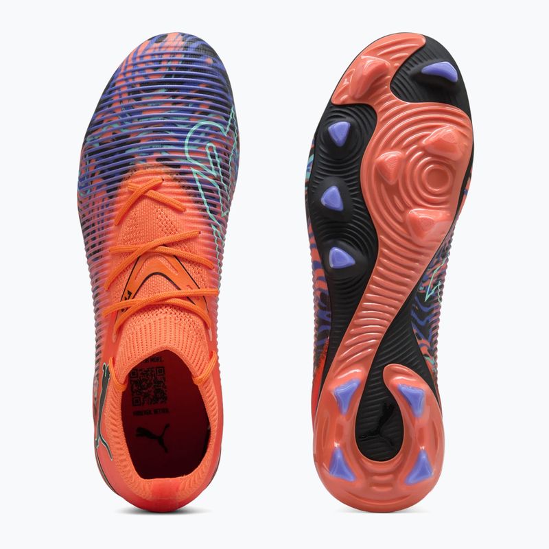 Férfi PUMA Future 8 Match Creativity FG/AG narancssárga mák/fekete/sötét ametiszt/elektromos borsmenta futballcipő 10