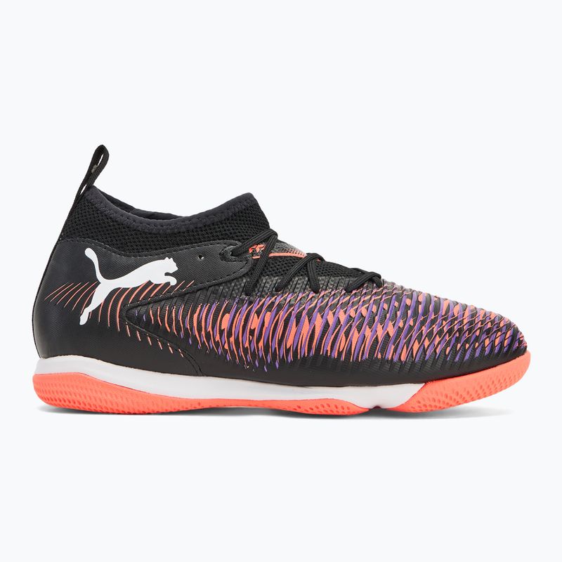 PUMA Future 8 Match IT + Mid gyermek futballcipő puma fekete/ puma fehér/ izzó vörös 2