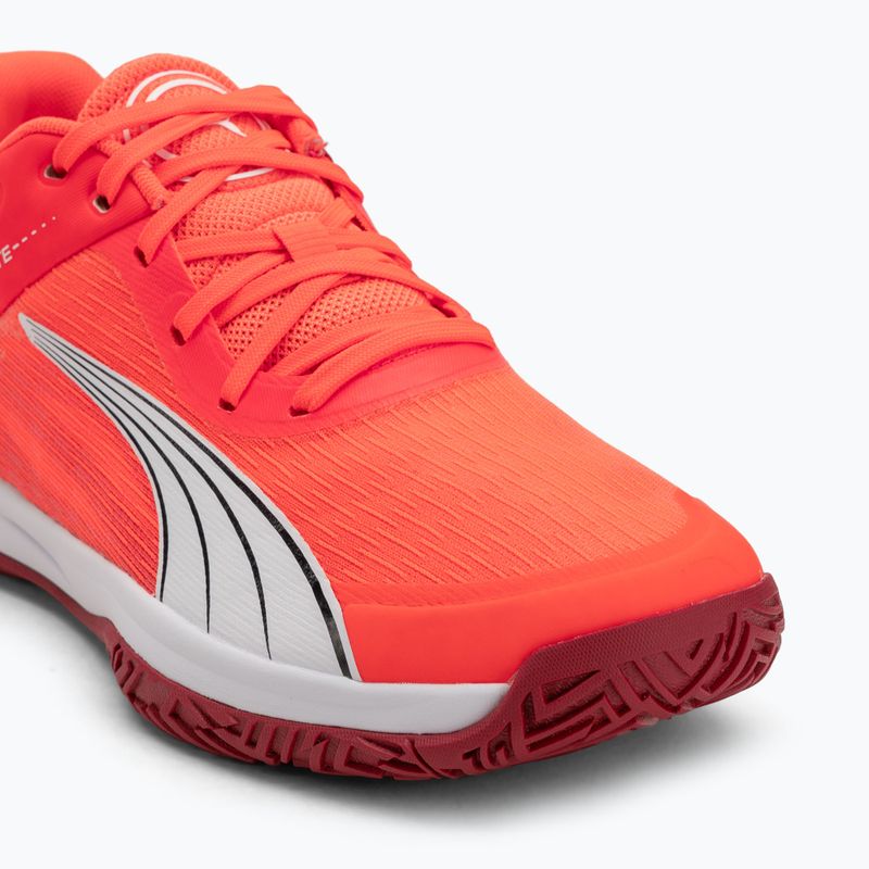 PUMA Accelerate Turbo kézilabdacipő izzó piros/fehér/sötét bíbor/fekete 7