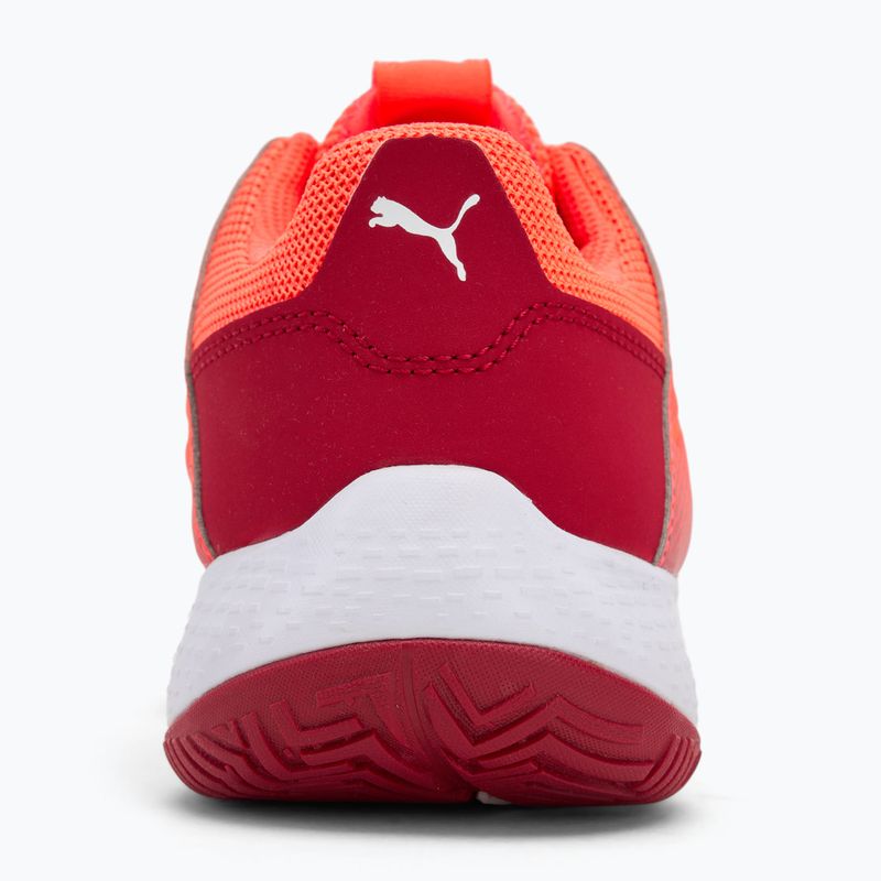 PUMA Accelerate Jr gyermek kézilabda cipő izzó piros/fehér/sötét bíbor/fekete 6