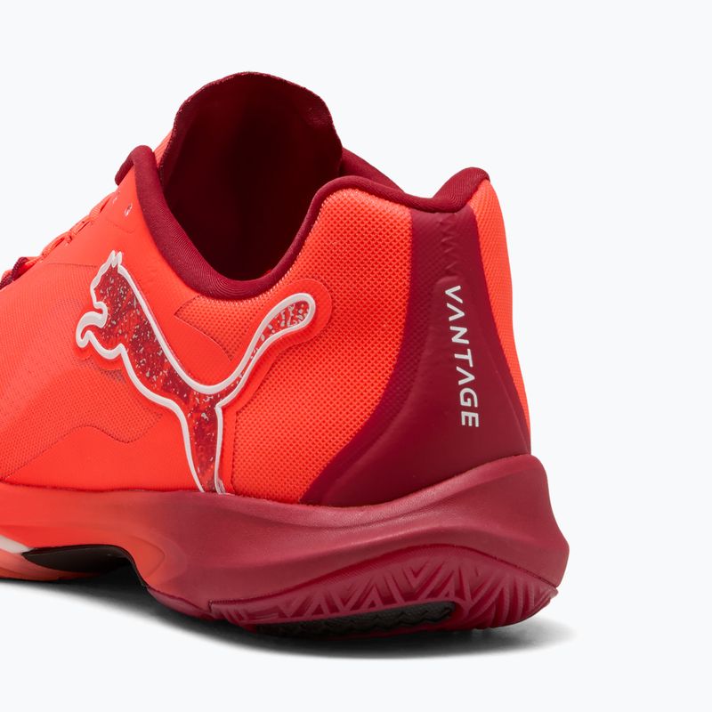 PUMA Vantage Nitro kézilabda cipő izzó piros / puma fehér / sötét bíbor / puma fekete 11