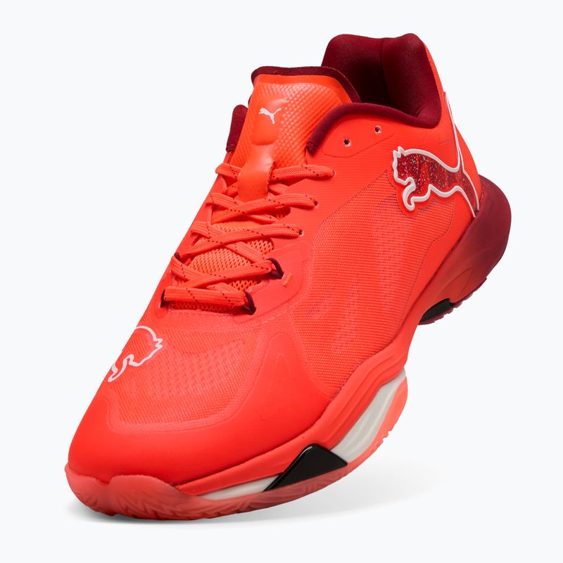 PUMA Vantage Nitro kézilabda cipő izzó piros / puma fehér / sötét bíbor / puma fekete 13