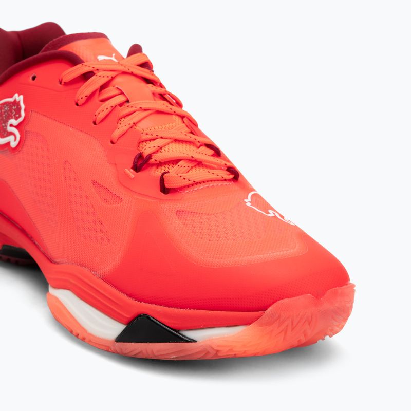 PUMA Vantage Nitro kézilabda cipő izzó piros / puma fehér / sötét bíbor / puma fekete 7