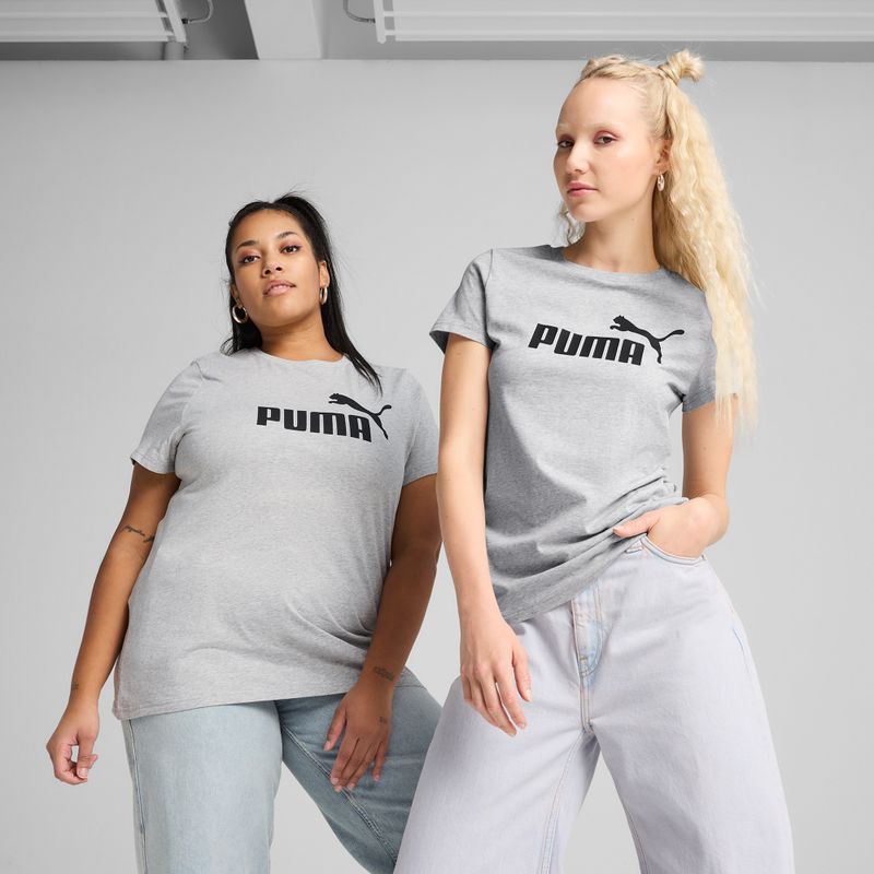 Női PUMA ESS No. 1 logós női póló Világosszürke pehelyszürke 3