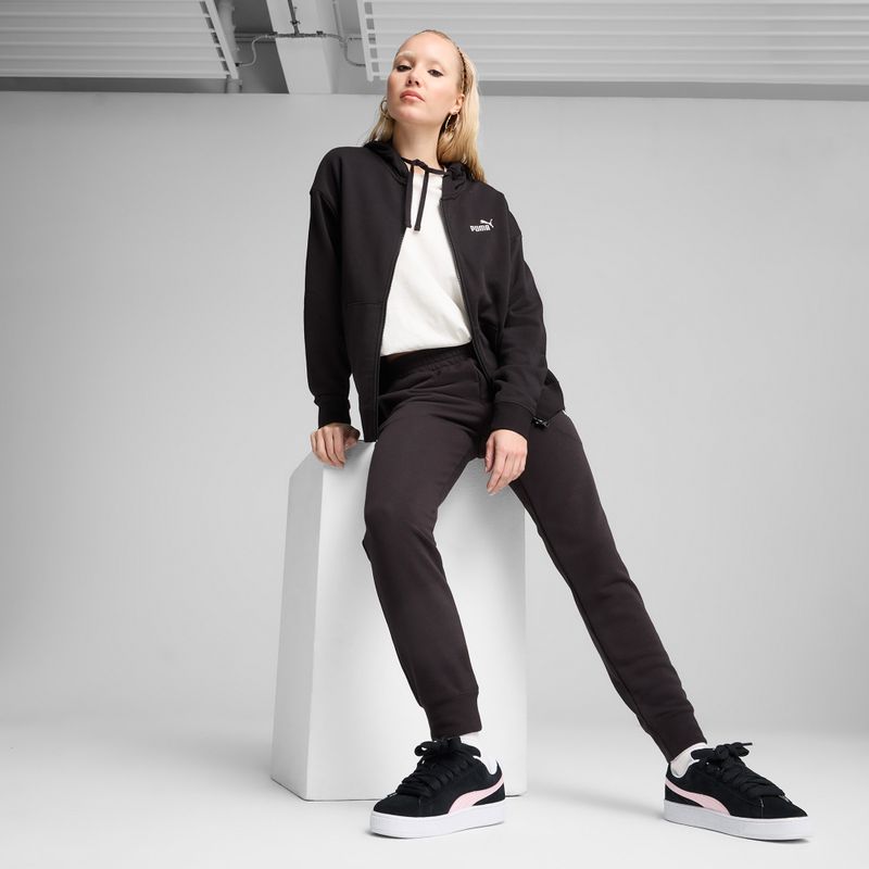 Női pulóver PUMA ESS Small No. 1 Logo Comfort Full-Zip puma fekete puma fekete 3