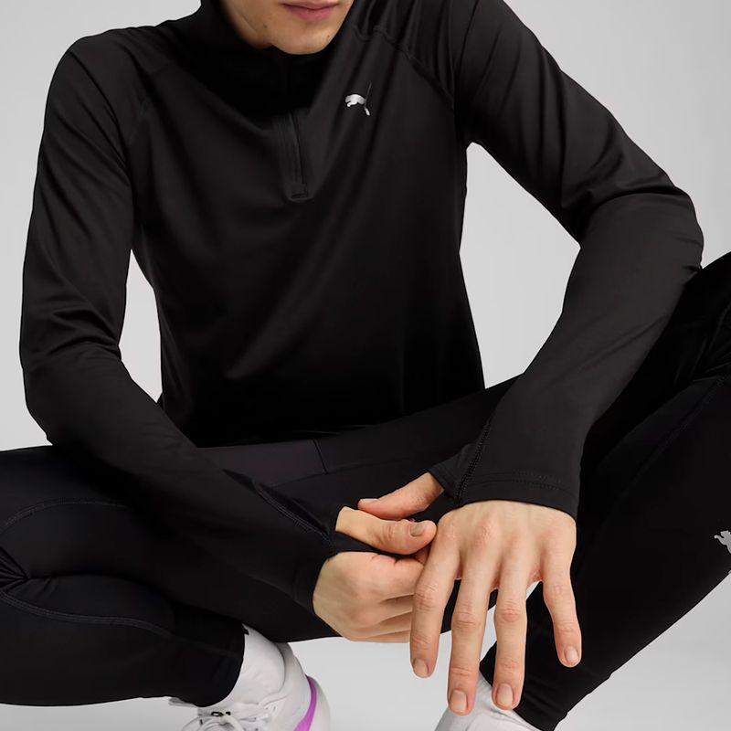 Férfi PUMA Run Velocity Cloudspun 1/4 Zip futó pulóver puma fekete 6