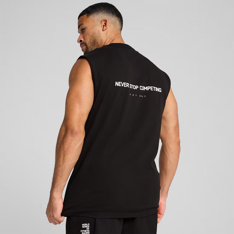 Férfi edzőpóló PUMA x HYROX Cutoff Tank fekete 4