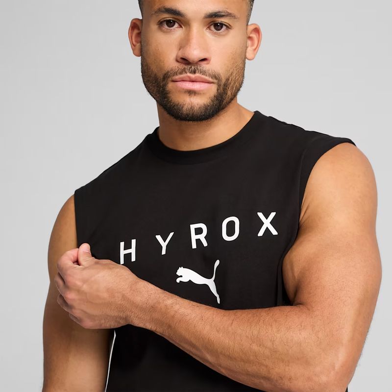 Férfi edzőpóló PUMA x HYROX Cutoff Tank fekete 5