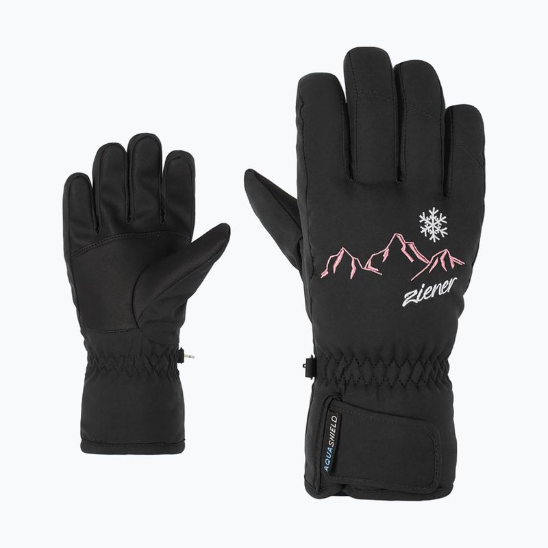 Gyerek síkesztyű ZIENER Lailla Aquashield black