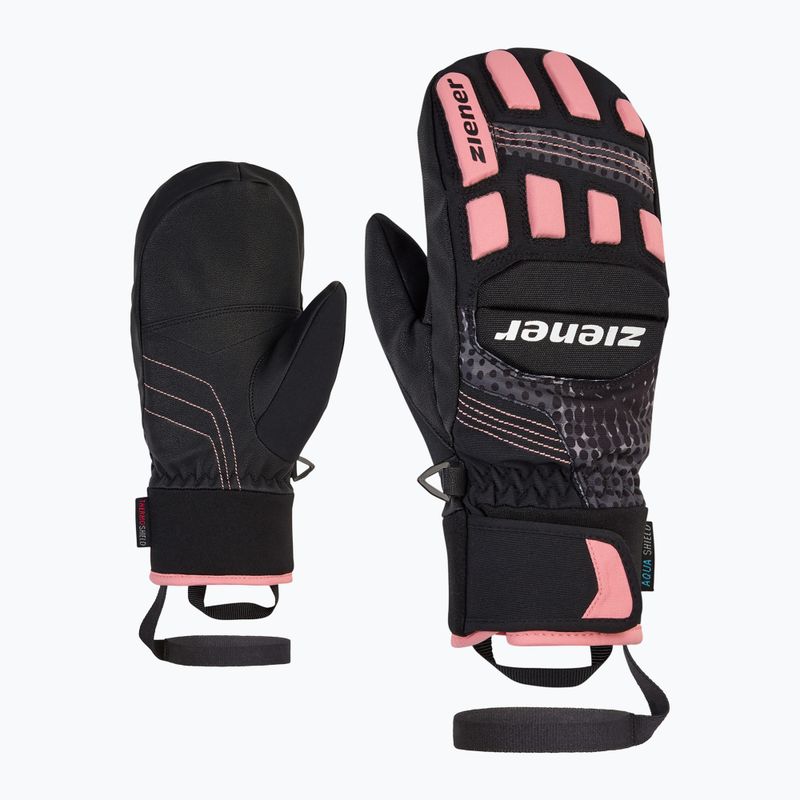 Gyerek síkesztyű ZIENER Luron Aquashield PR Mitten black/pink vani 7