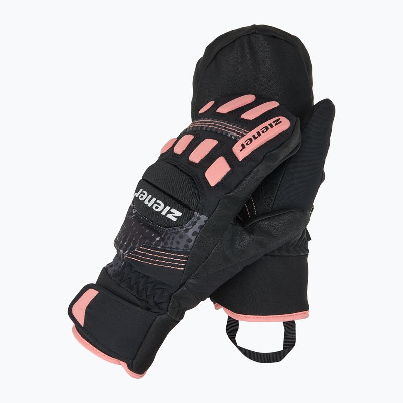 Gyerek síkesztyű ZIENER Luron Aquashield PR Mitten black/pink vani