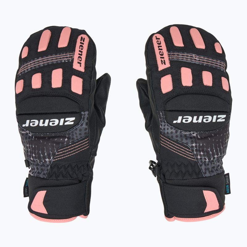 Gyerek síkesztyű ZIENER Luron Aquashield PR Mitten black/pink vani 3