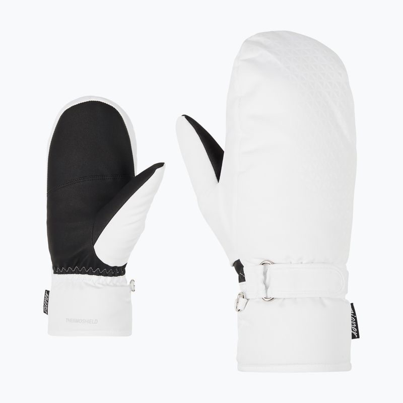Női síkesztyű ZIENER Kisar Aquashield Mitten white
