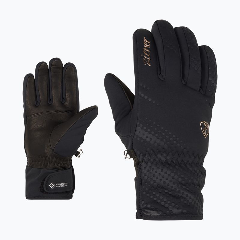 Női síkesztyű ZIENER Karoi WS PR black/rose metallic 6