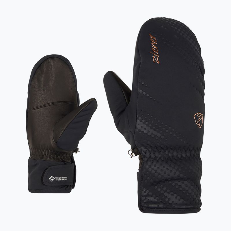 Női síkesztyű ZIENER Karoia WS PR Mitten black/rose metallic 7